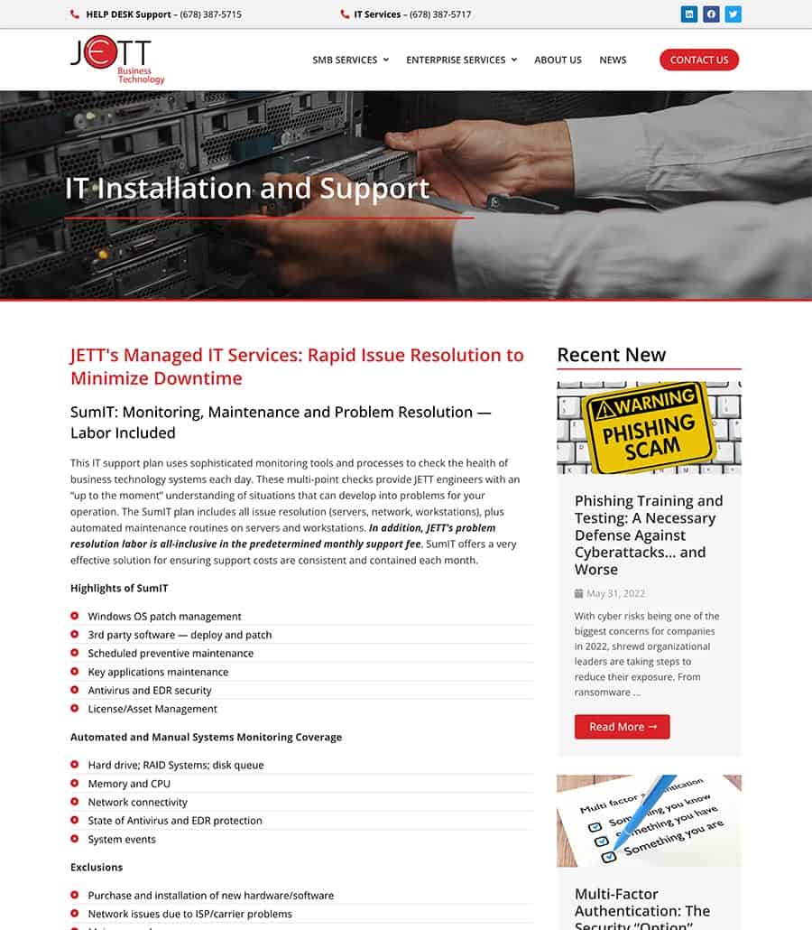 JETT Business Technology - Support